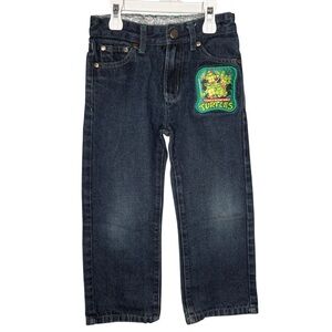 Nickelodeon TMNT Jeans Turtle Patch kids size 5T retro 90s baggy straight leg